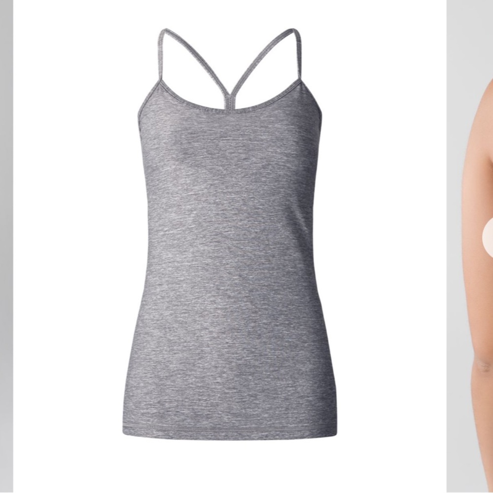 Gray LULULEMON Power Y Tank Top Size 6 - Picture 2 of 9
